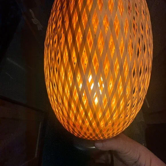 Ikea BOJA Table lamp, bamboo/handmade 16  Boho bohemian